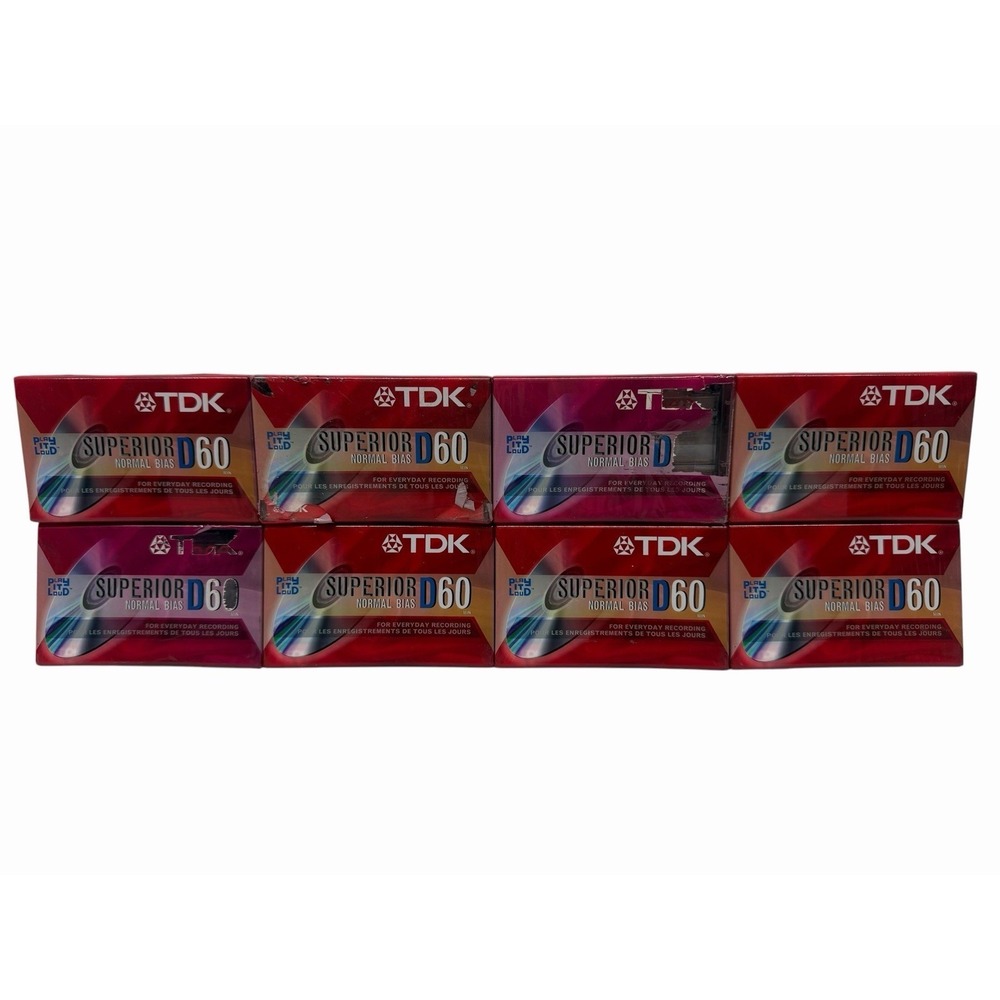 TDK Superior D60 Blank Audio Cassette Tapes 60 Min Normal Bias Type I Lot of 8